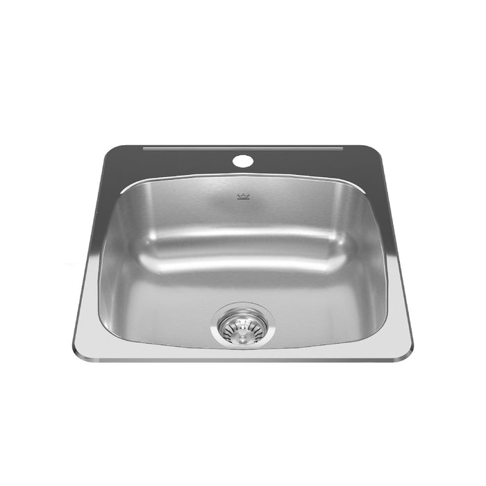 Kindred Reginox Drop-In Single Bowl 20.13 x 20.56 in Stainless Steel Kitchen Sink - 1-Hole
