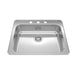 Kindred Reginox Drop-In Single Bowl 25.63 x 22 in Stainless Steel Kitchen Sink - 3-Hole