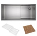 ROHL RUWKIT36161 Culinario 36" Stainless Steel Chef/Workstation Sink in Brushed Stainless Steel with Cutting Board and Wire Sink Grid