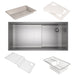 ROHL RUWKIT36162 Culinario 36" Stainless Steel Chef/Workstation Sink in Brushed Stainless Steel with Accessories and Wire Sink Grid