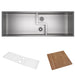 ROHL RUWKIT49161 Culinario 50" Stainless Steel Chef/Workstation Sink in Brushed Stainless Steel with Cutting Board and Wire Sink Grids