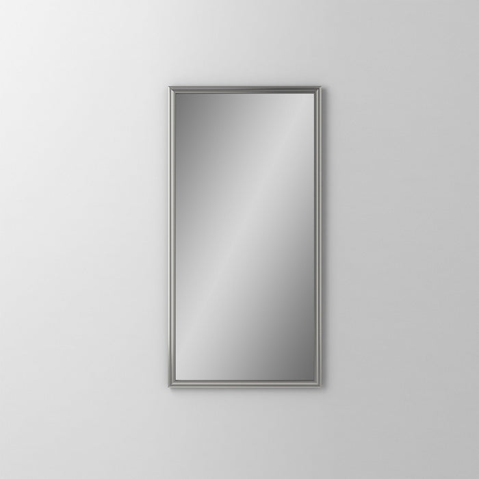 Main Line 15-1/4" x 30" x 4" rosemont framed cabinet in classic gray interior and satin nickel finish with right hinge and electric option