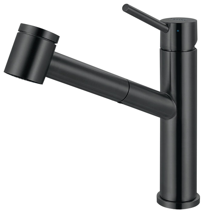 Franke Steel Single Handle Pull-Out Kitchen Faucet - Industrial Black