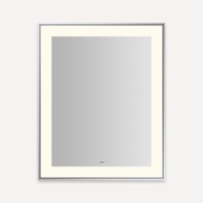 Robern Sculpt Lighted Mirror, 25” x 31” x 2-1/4", Slim Museum Frame, Perimeter Light Pattern, Warm White (3000K), Dimmable, Defogger