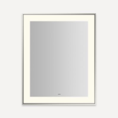 Robern Sculpt Lighted Mirror, 25” x 31” x 2-1/4", Slim Museum Frame, Perimeter Light Pattern, Warm White (3000K), Dimmable, Defogger