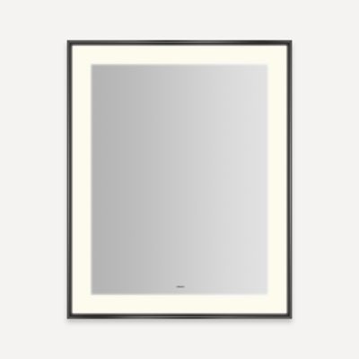 Robern Sculpt Lighted Mirror, 25” x 31” x 2-1/4", Slim Museum Frame, Perimeter Light Pattern, Warm White (3000K), Dimmable, Defogger