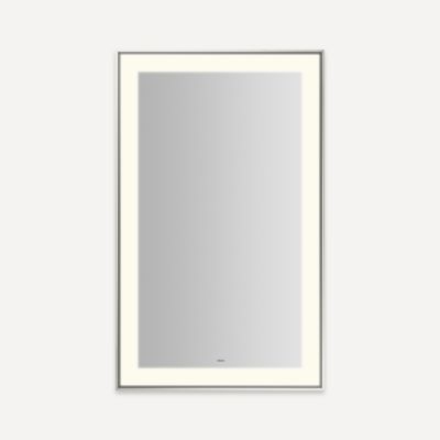 Robern Sculpt Lighted Mirror, 25” x 41” x 2-1/4", Slim Museum Frame, Perimeter Light Pattern, Warm White (3000K), Dimmable, Defogger