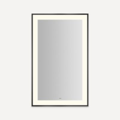 Robern Sculpt Lighted Mirror, 25” x 41” x 2-1/4", Slim Museum Frame, Perimeter Light Pattern, Warm White (3000K), Dimmable, Defogger