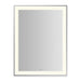 Sculpt 31-1/4” x 41-1/4” x 2-1/4" lighted mirror with slim museum frame in chrome, perimeter light pattern in 2700K color temperature (warm white), dimmable and defogger, tested and certified to California Title 24 standards and meets JA8 2016 requirements