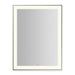 Sculpt 31-1/4” x 41-1/4” x 2-1/4" lighted mirror with slim museum frame in polished nickel, perimeter light pattern in 2700K color temperature (warm white), dimmable and defogger, tested and certified to California Title 24 standards and meets JA8 2016 requirements