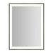 Sculpt 31-1/4” x 41-1/4” x 2-1/4" lighted mirror with slim museum frame in matte black, perimeter light pattern in 2700K color temperature (warm white), dimmable and defogger, tested and certified to California Title 24 standards and meets JA8 2016 requirements