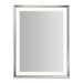 Sculpt 33” x 43” x 2-5/16” lighted mirror with chamfer museum frame in chrome, perimeter light pattern in 2700K color temperature (warm white), dimmable and defogger, tested and certified to California Title 24 standards and meets JA8 2016 requirements