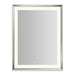 Sculpt 33” x 43” x 2-5/16” lighted mirror with chamfer museum frame in polished nickel, perimeter light pattern in 2700K color temperature (warm white), dimmable and defogger, tested and certified to California Title 24 standards and meets JA8 2016 requirements