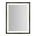 Sculpt 33” x 43” x 2-5/16” lighted mirror with chamfer museum frame in matte black, perimeter light pattern in 2700K color temperature (warm white), dimmable and defogger, tested and certified to California Title 24 standards and meets JA8 2016 requirements