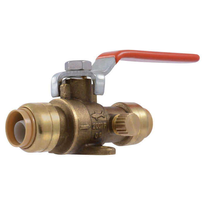SharkBite 24615-0000LF 1/2" SharkBite Ball Valve With Drain and Mounting Bracket