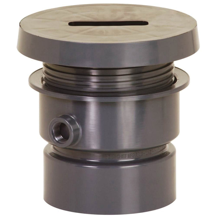 Sioux Chief 834-4PF FinishLine Adjustable Rough-In Floor Cleanout, Fits Pipe Size: 4 in, 3-1/2 in Plug, Brass/PVC