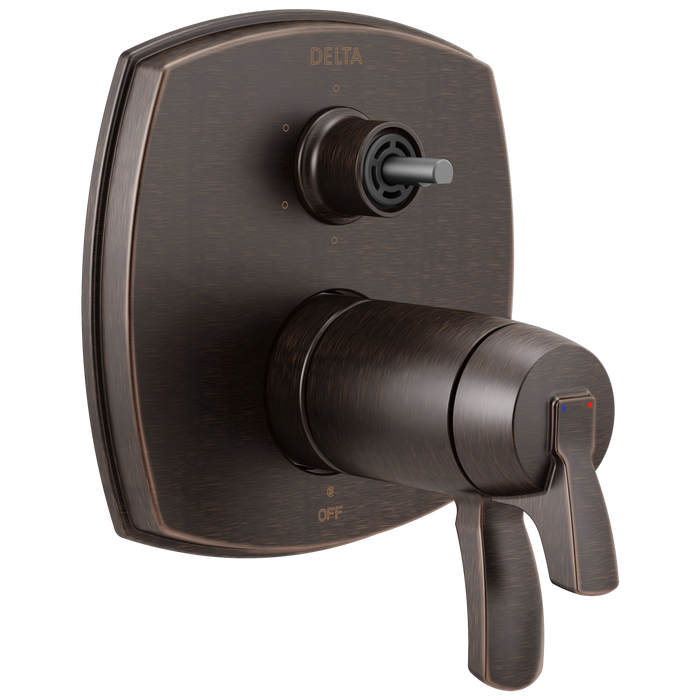 Delta Delta Stryke: 17 Thermostatic Integrated Diverter Trim with Six Function Diverter Less Diverter Handle
