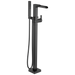 Delta Delta Ara: Single Handle Floor Mount Channel Spout Tub Filler Trim with Hand Shower