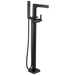 Single Handle Floor Mount Tub Filler Trim with Hand Shower
