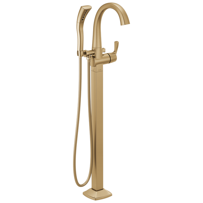Delta Stryke T4777 Floor Mount Tub Filler Trim - Lumicoat Champagne Bronze