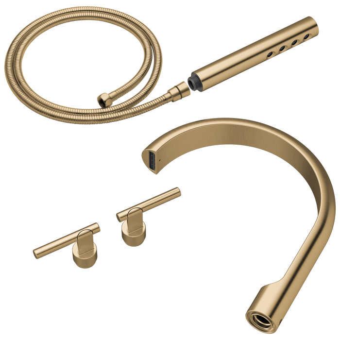 Brizo Roccesco T703110 Two-Handle Tub Filler Trim Kit with Lever Handles - Luxe Gold