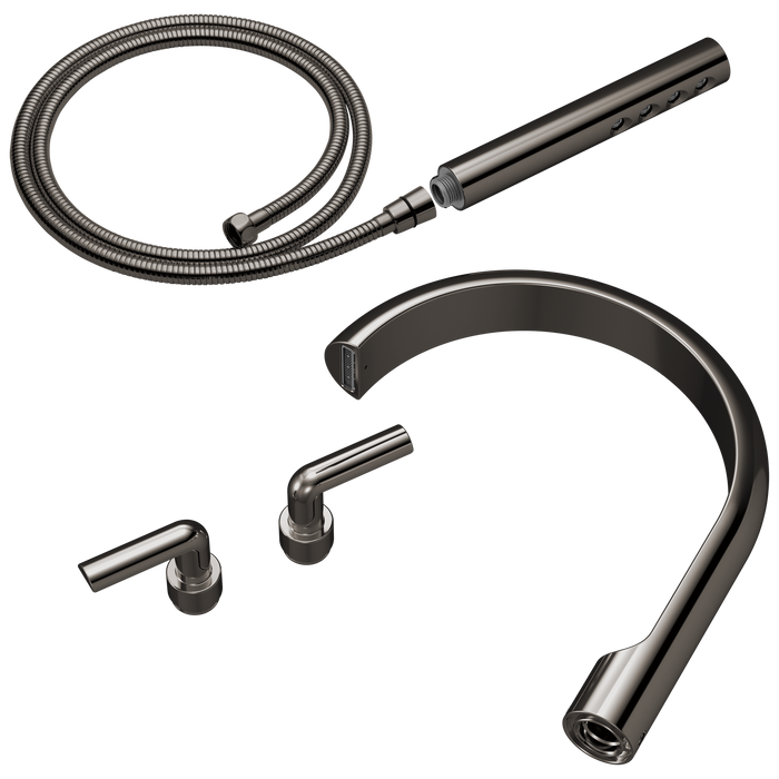 Brizo Roccesco T703111 Two-Handle Tub Filler Trim Kit with Bent Lever Handles - Brilliance Black Onyx