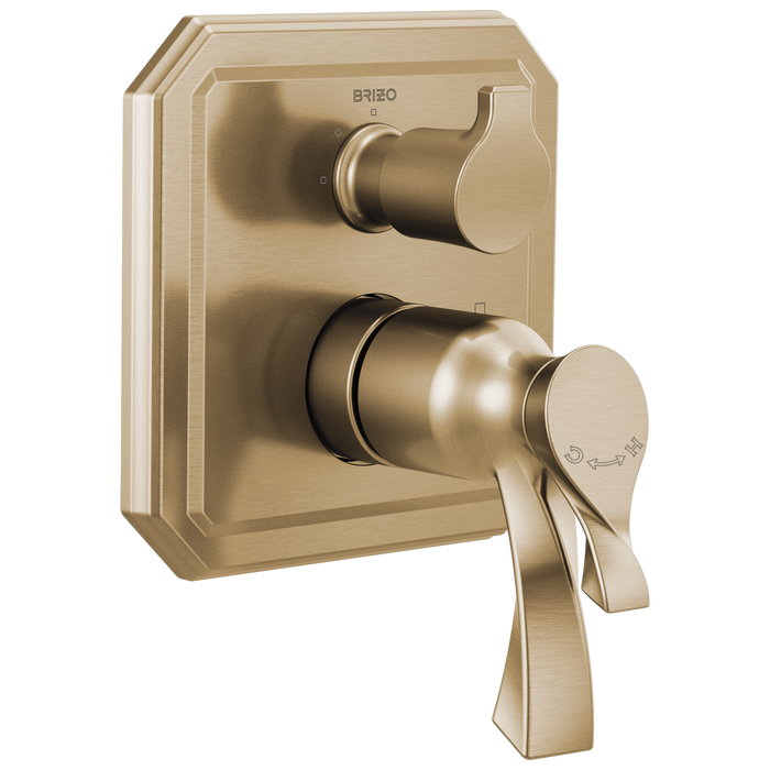 Brizo Brizo Virage: TempAssure Thermostatic Valve with Integrated 3-Function Diverter Trim