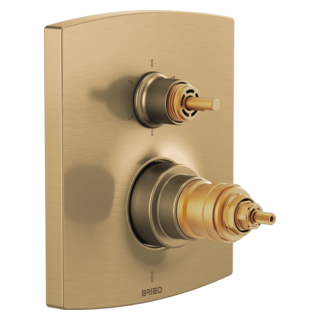 Brizo Kintsu: TempAssure Thermostatic Valve with Integrated 6-Function Diverter Trim - Less Handles
