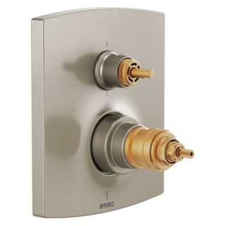 Brizo Kintsu: TempAssure Thermostatic Valve with Integrated 6-Function Diverter Trim - Less Handles