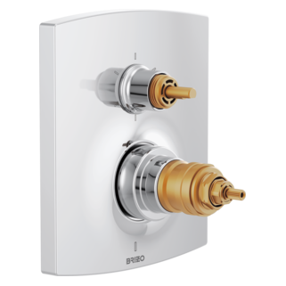 Brizo Kintsu: TempAssure Thermostatic Valve with Integrated 6-Function Diverter Trim - Less Handles