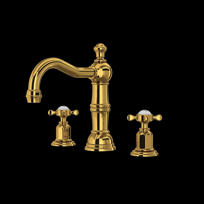 Perrin & Rowe U.3721 Edwardian Widespread Lavatory Faucet With Column Spout