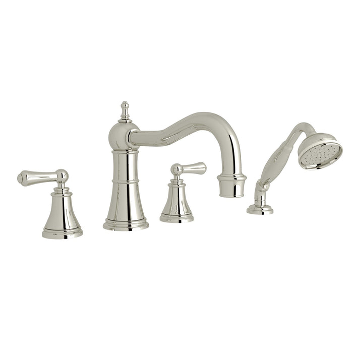 Perrin & Rowe U.3747 Georgian Era 4-Hole Deck Mount Tub Filler with Column Spout