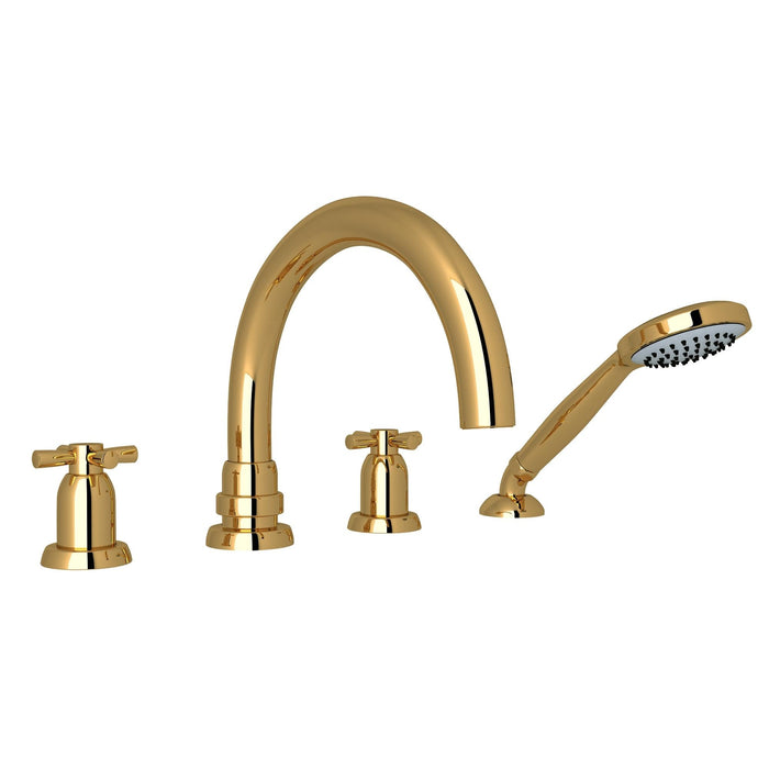 Perrin & Rowe U.3976 Holborn 4-Hole Deck Mount Tub Filler with C-Spout