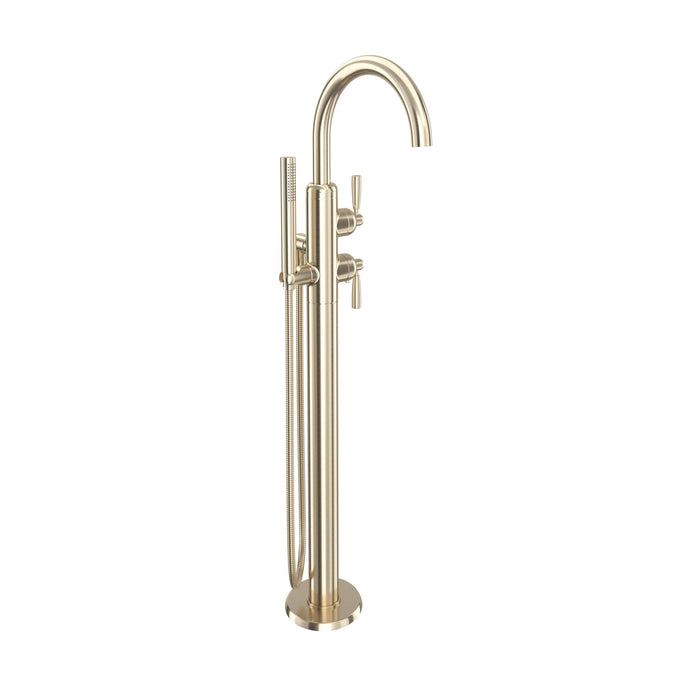Perrin & Rowe U.3990 Holborn Single Hole Floor Mount Tub Filler Trim with C-Spout
