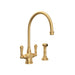 Perrin & Rowe U.4710 Georgian Era Two Handle Kitchen Faucet With Side Spray