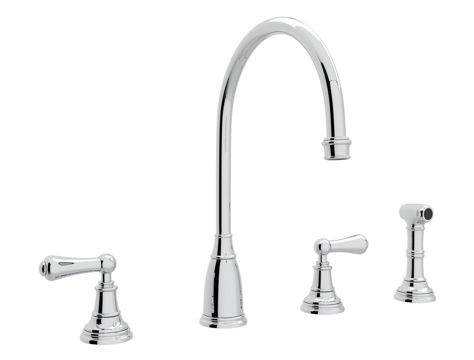 Perrin & Rowe U.4736 Georgian Era Two Handle Kitchen Faucet With Side Spray