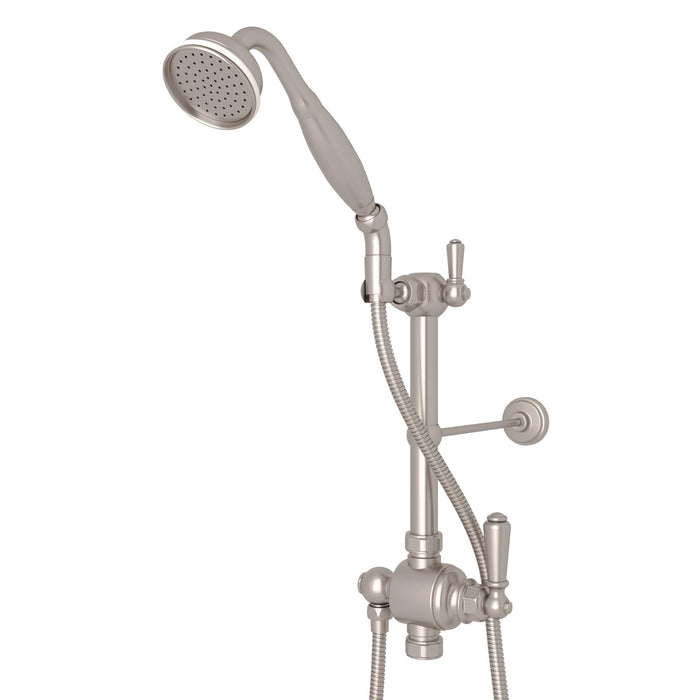 Perrin & Rowe U.5373N Riser Diverter, Handshower, Handshower Holder, Hose and 8" Thermostatic Outlet