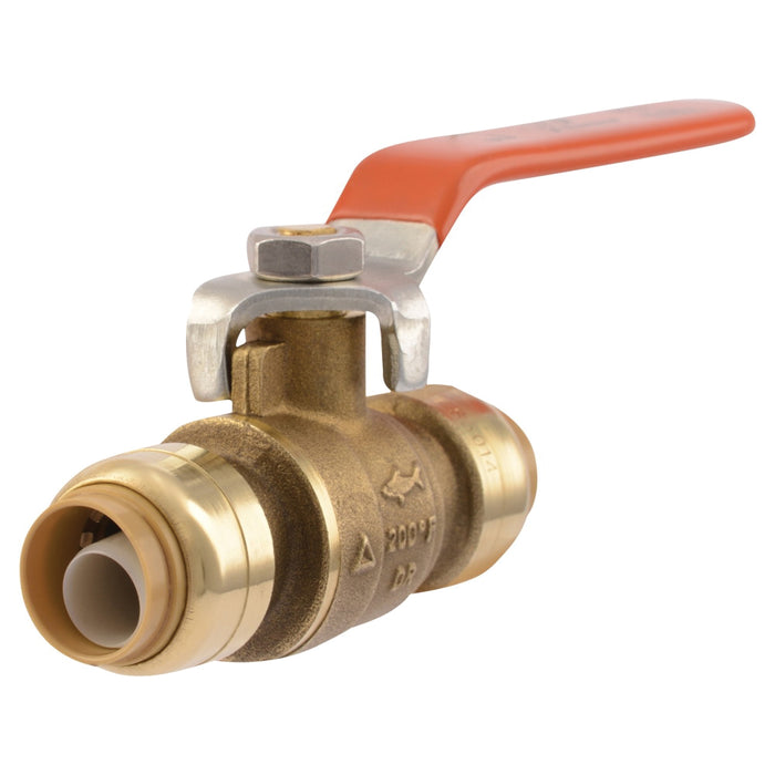SharkBite 22222-0000LF Ball Valve, 1/2 in, Push-to-Connect, Brass, 200 psi