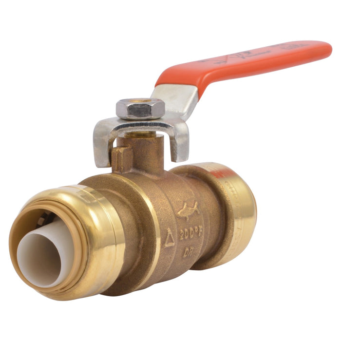 SharkBite 22185-0000LF Ball Valve, 3/4 in, Push-to-Connect, Brass, 200 psi
