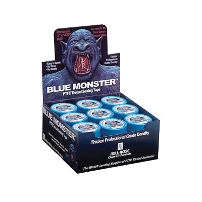 The Mill-Rose Company 70887 Tape, 0.0035 in Thick, 1 in W, 1429 in L, Blue, PTFE, 0.8 g/cc Density