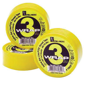The Mill-Rose Company 70830 Thread Seal Tape, 0.004 in Thick, 3/4 in W, 260 in L, Yellow, PTFE