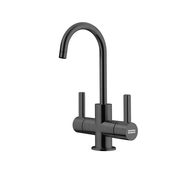 Franke Universal Double Handle Hot and Cold Water Filtration Faucet - Industrial Black