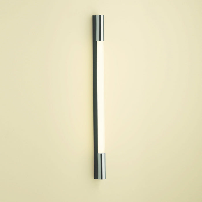 1.5 Series 1-1/2" x 30" x 2-1/8" PL Series vertical lighting with dimmable light, glass shade and black end caps