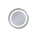 Vitality 30" diameter x 1-3/4" depth circle lighted mirror with inset light pattern, 2700 kelvin temperature (warm light), dimmable and defogger