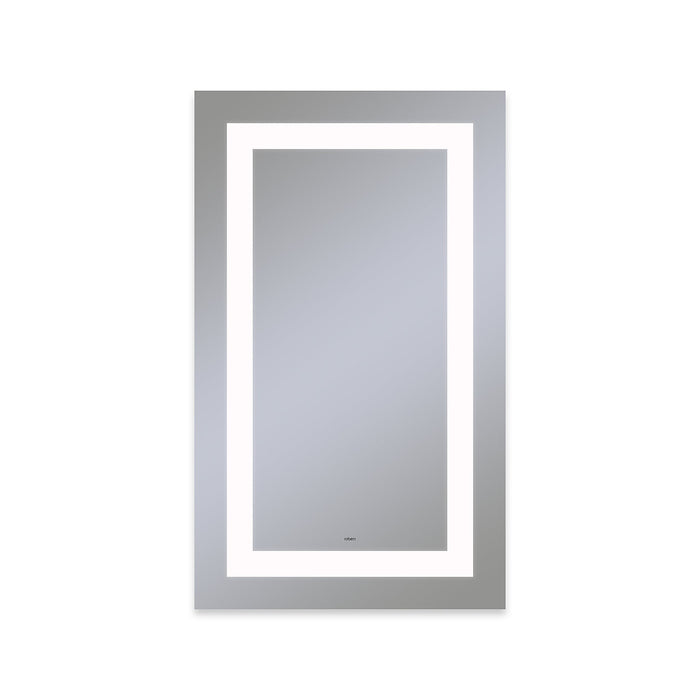 Vitality 24" x 40" x 1-3/4" rectangle lighted mirror with inset light pattern, 4000 kelvin temperature (cool light), dimmable and defogger