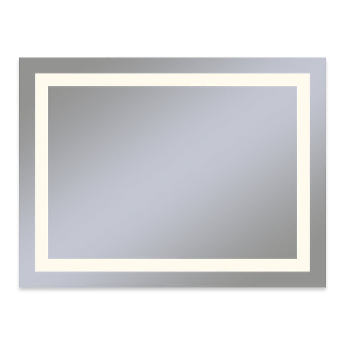 Vitality 48" x 36" x 1-3/4" rectangle lighted mirror with inset light pattern, 2700 kelvin temperature (warm light), dimmable, defogger and flippable (can hang in portrait or horizontal orientation)