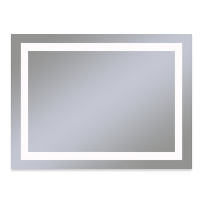 Vitality 48" x 36" x 1-3/4" rectangle lighted mirror with inset light pattern, 4000 kelvin temperature (cool light), dimmable, defogger and flippable (can hang in portrait or horizontal orientation)