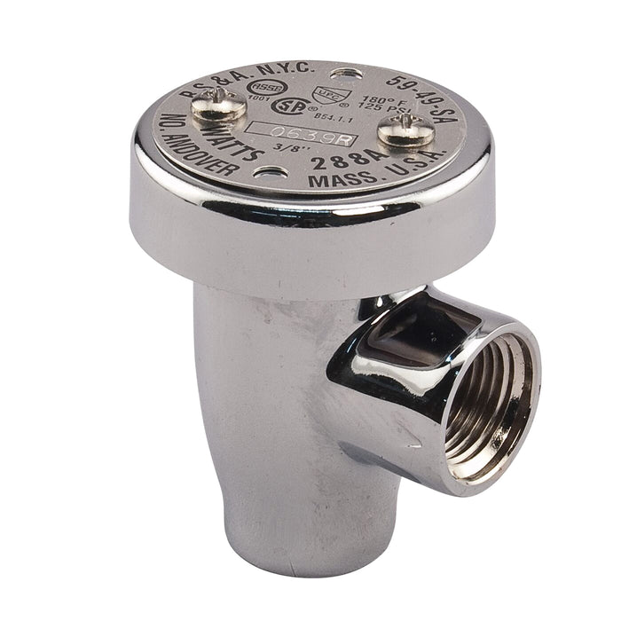 Watts LF288AC 1/2 1/2" Hot or Cold Water Anti-Siphon Vacuum Breaker Backflow Preventer | LF228A Series (Lead Free)