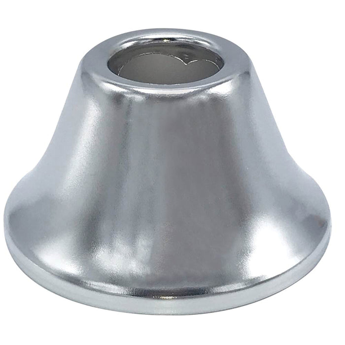 Wal-rich Corporation 1612004 Bell Pattern Escutcheon, IPS Connection, Fits Pipe Size: 1/2 in, Steel, Chrome-Plated, 2-3/8 in OD