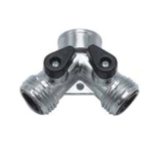 Wal-rich Corporation 2601002 3/4" Chrome Plated 2-Way Hose Connection w/ Shutoffs